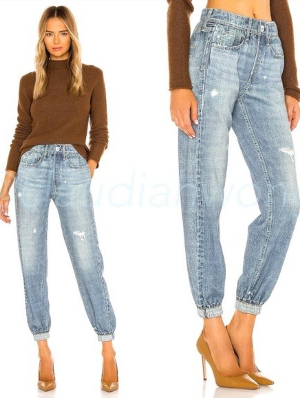 Rag & Bone Miramar Jogger Pants Lakewood Denim Print Cotton Terry Size S NWOT